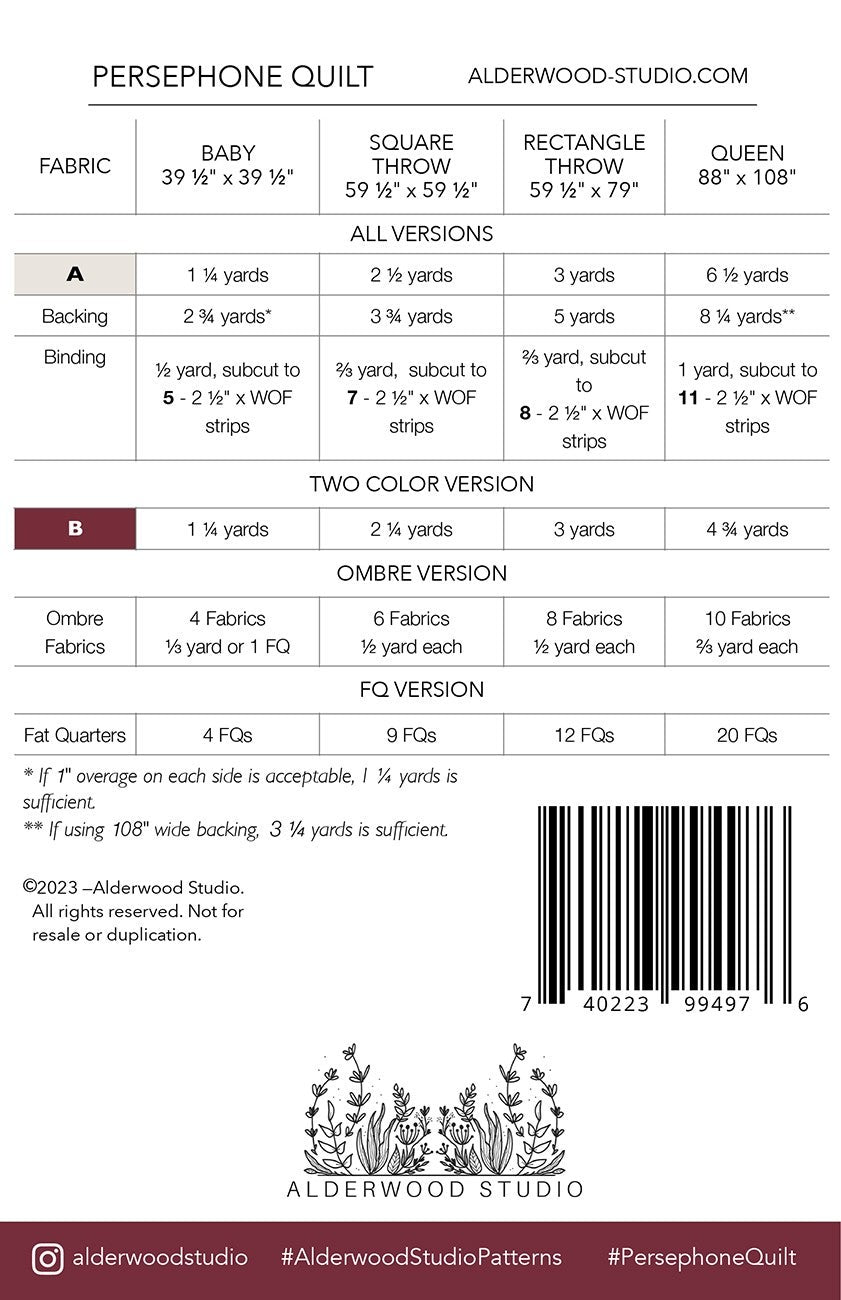 Quilt Pattern: Persephone
