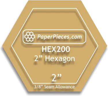 Paper Pieces: Hexagon 2" - Windowed Cutting Template