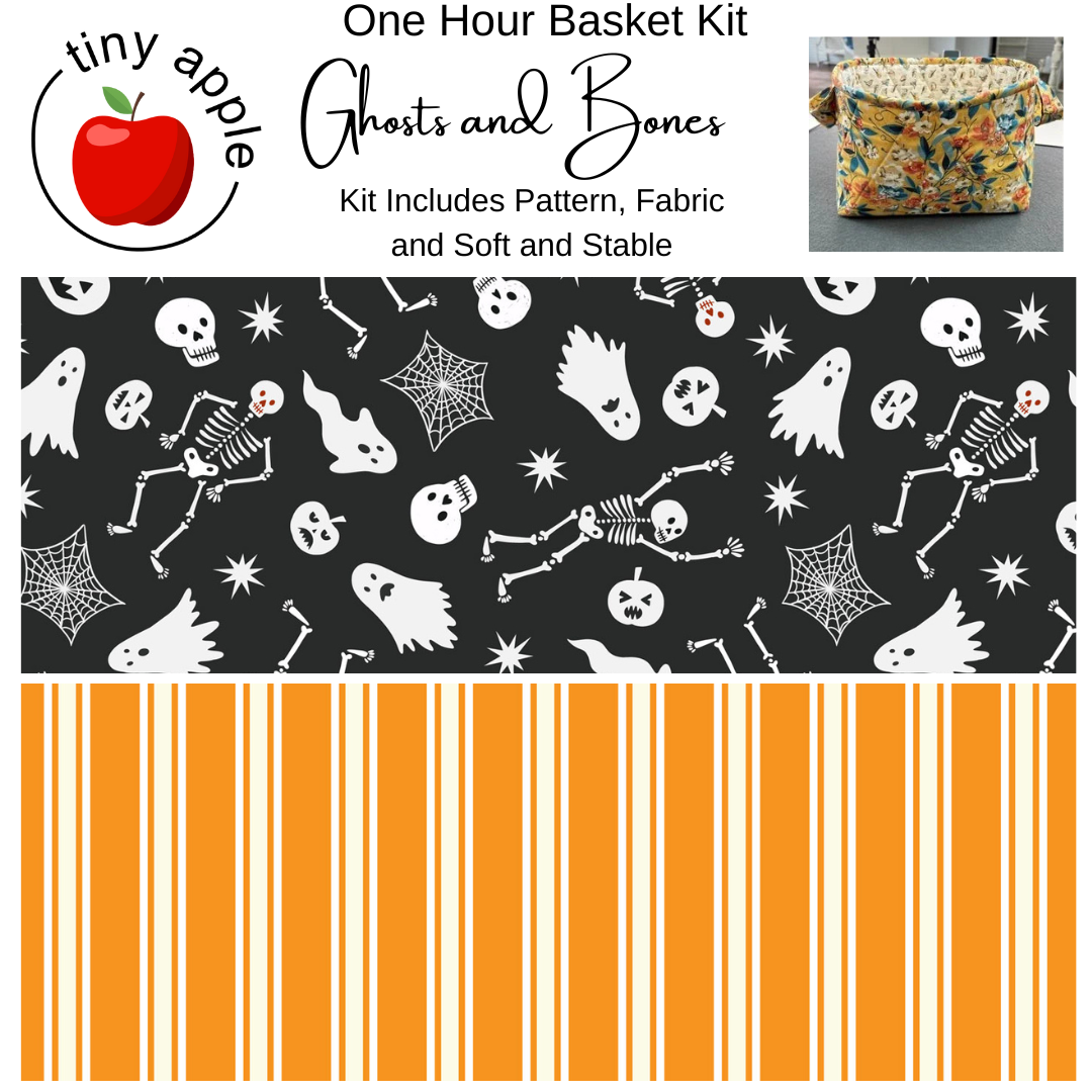 Kit:  One Hour Basket - Ghosts and Bones | Glow in the Dark