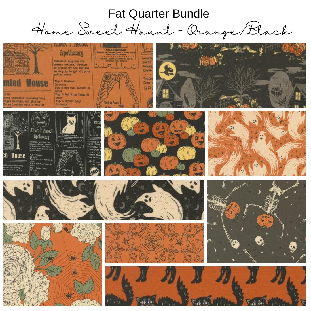 Fat Quarter Bundle (10) Home Sweet Haunt - Orange/Black