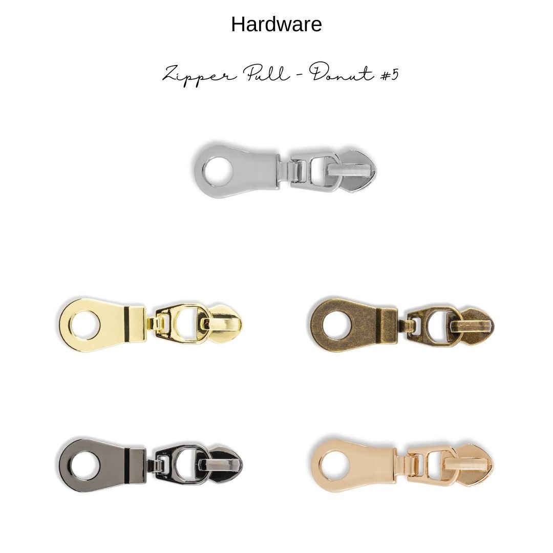 Hardware: Zipper Pull - Donut #5 | Multiple Finishes
