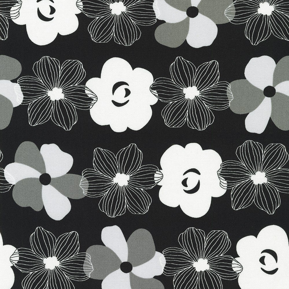 Canvas Prints by Sevenberry - Striped Flowers: Black