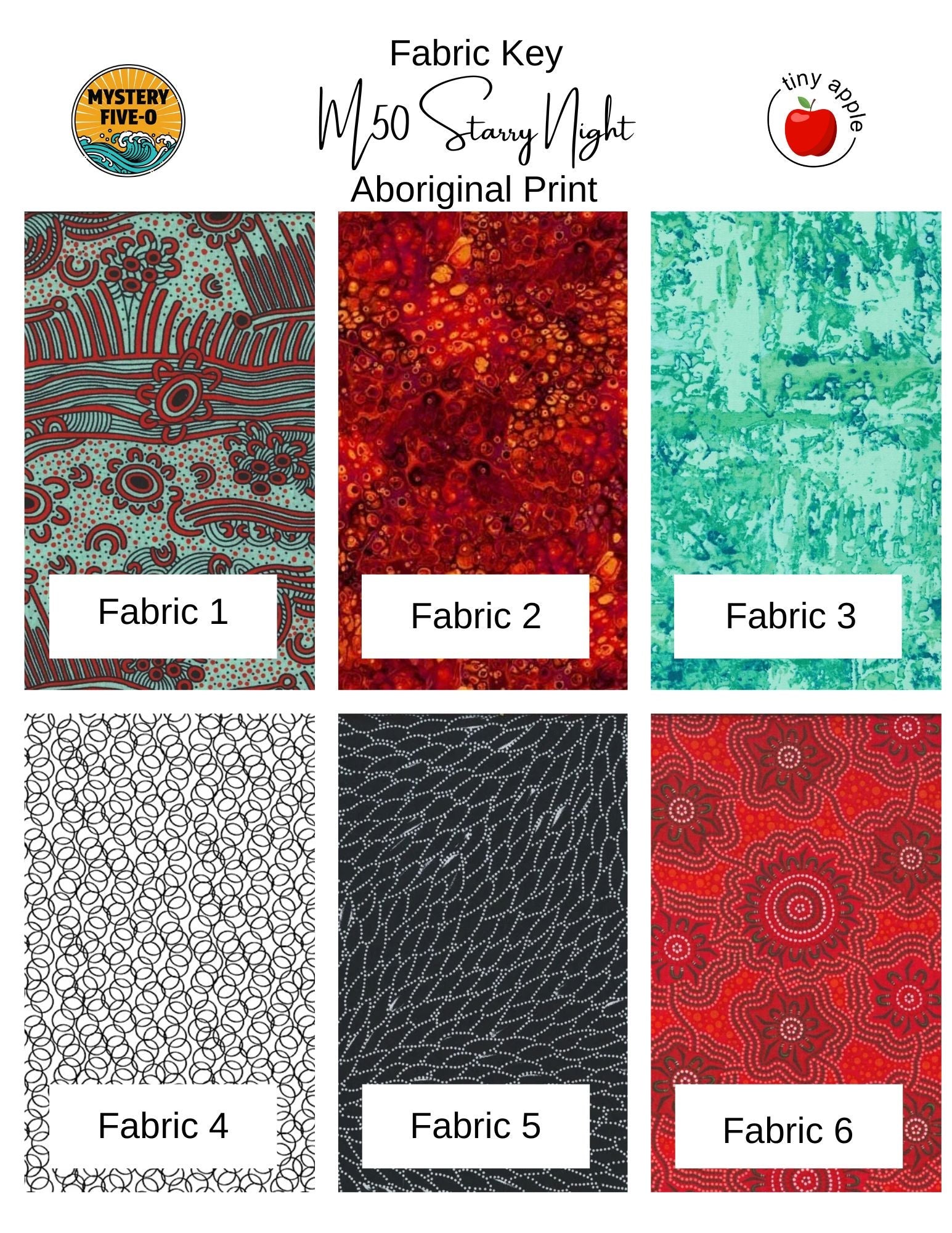 Fat Quarter Bundle (6) M50 | Aboriginal Prints