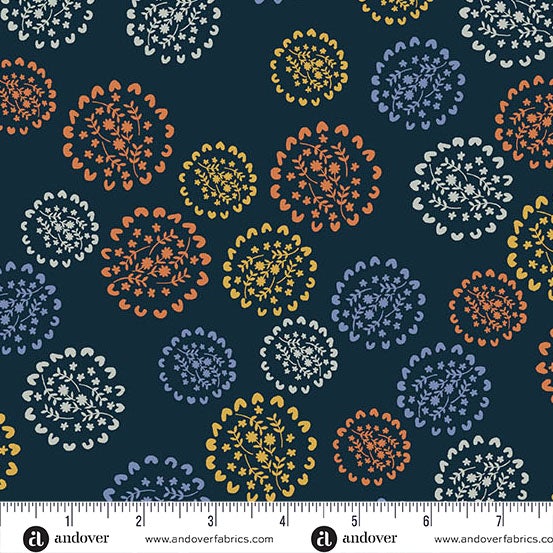 Conway Cottage by Karen Lewis Textiles - Bunches: Navy