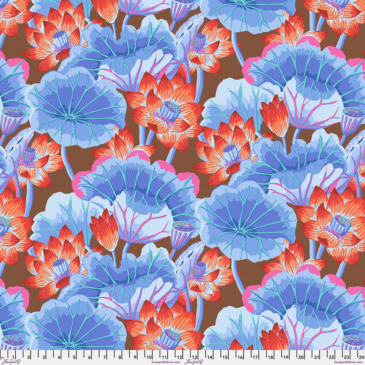Kaffe Fassett August Collective - Lake Blossoms - Brown