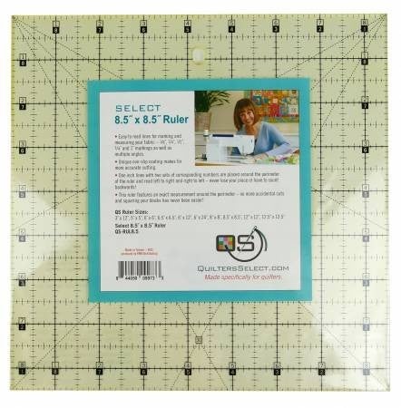Quilters Select 8 1/2 "  x  8 1/2 " Non Slip Ruler