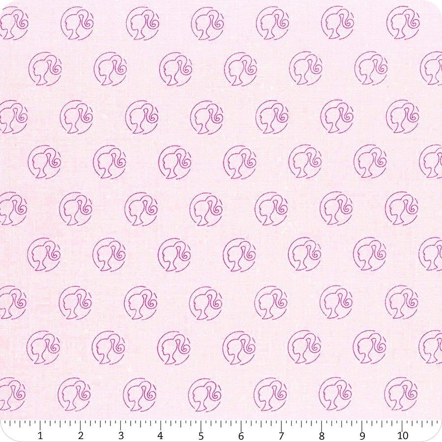 Barbie Girl - Logo Dot Blush by Mattel for Riley Blake