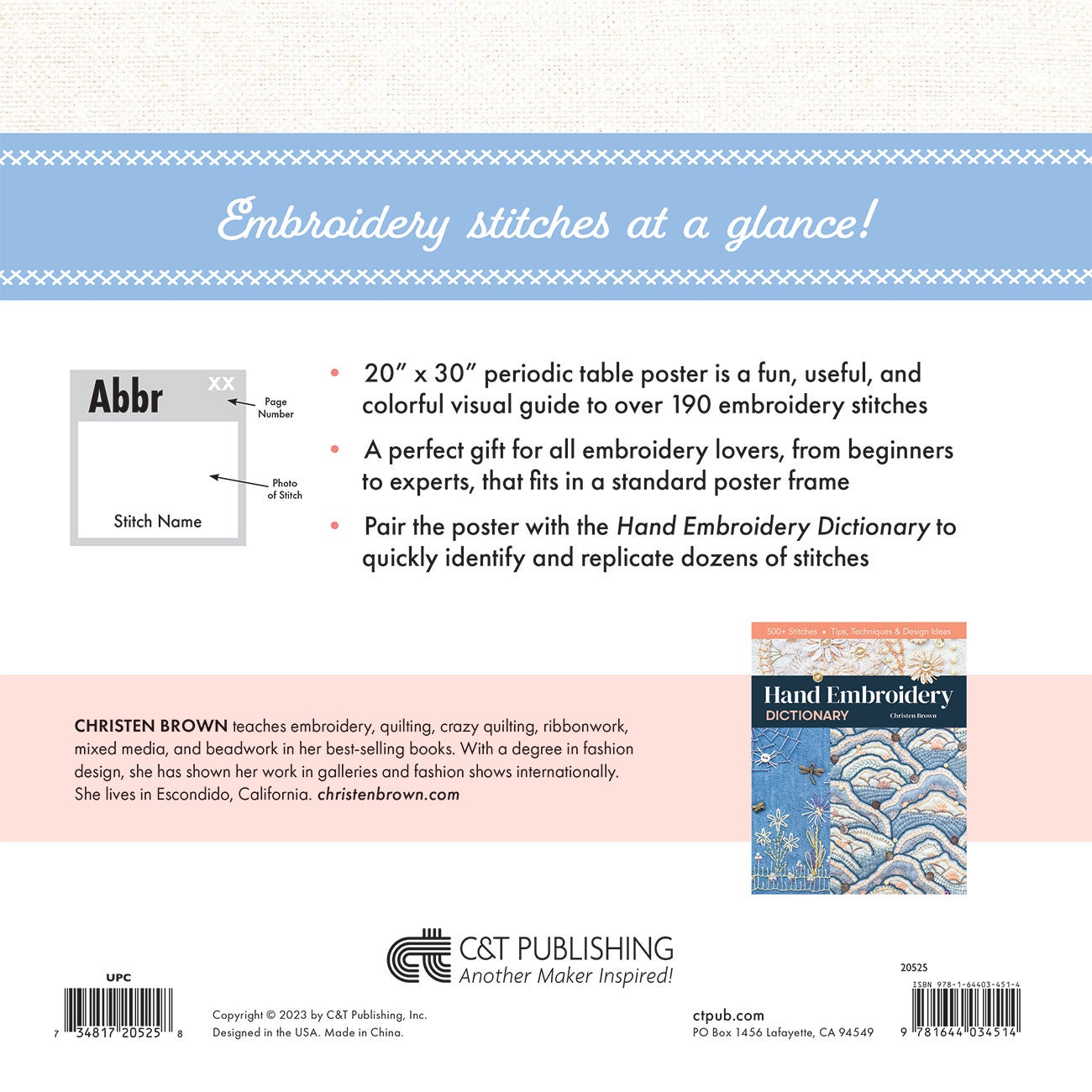 Periodic Table of Embroidery Stitches Poster