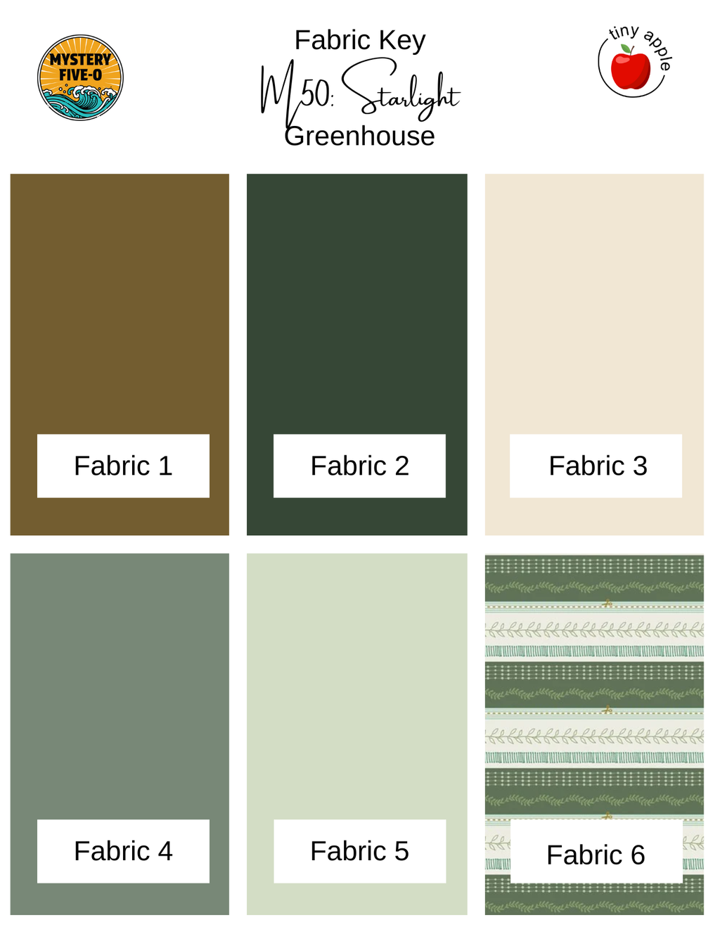 Fat Quarter Bundle (6) M50 | Greenhouse