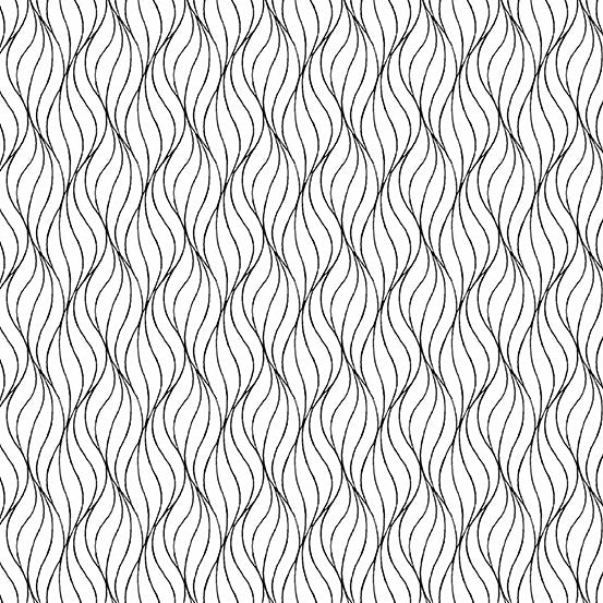 Andover Century Black on White Waves
