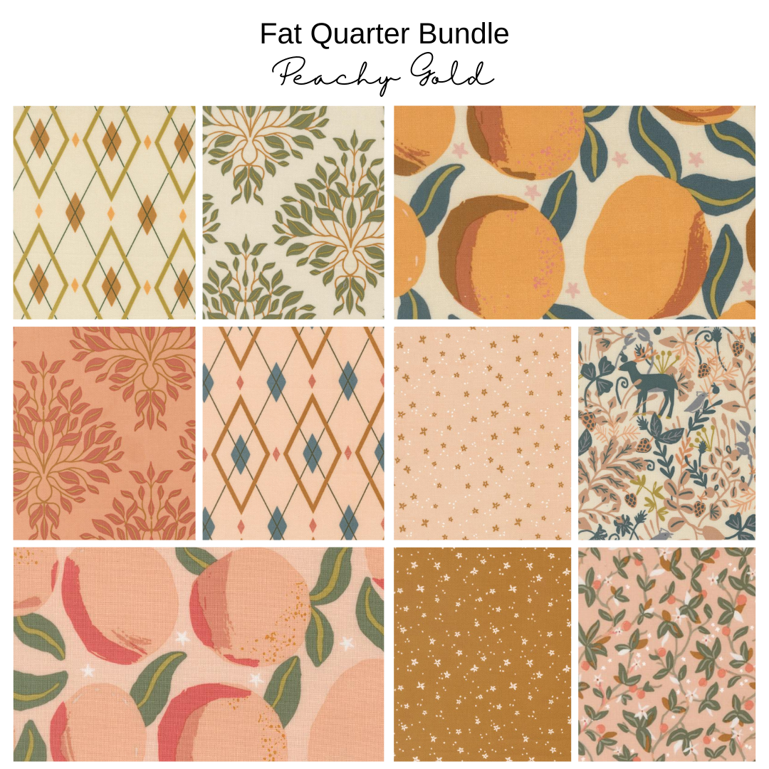 Fat Quarter Bundle (10) - Peachy - Gold