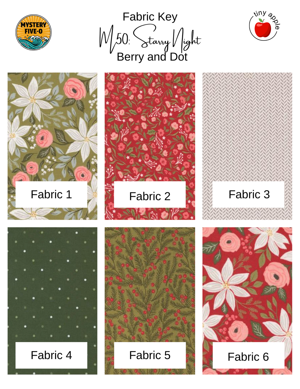 Fat Quarter Bundle (6) M50 | Berry and Dot