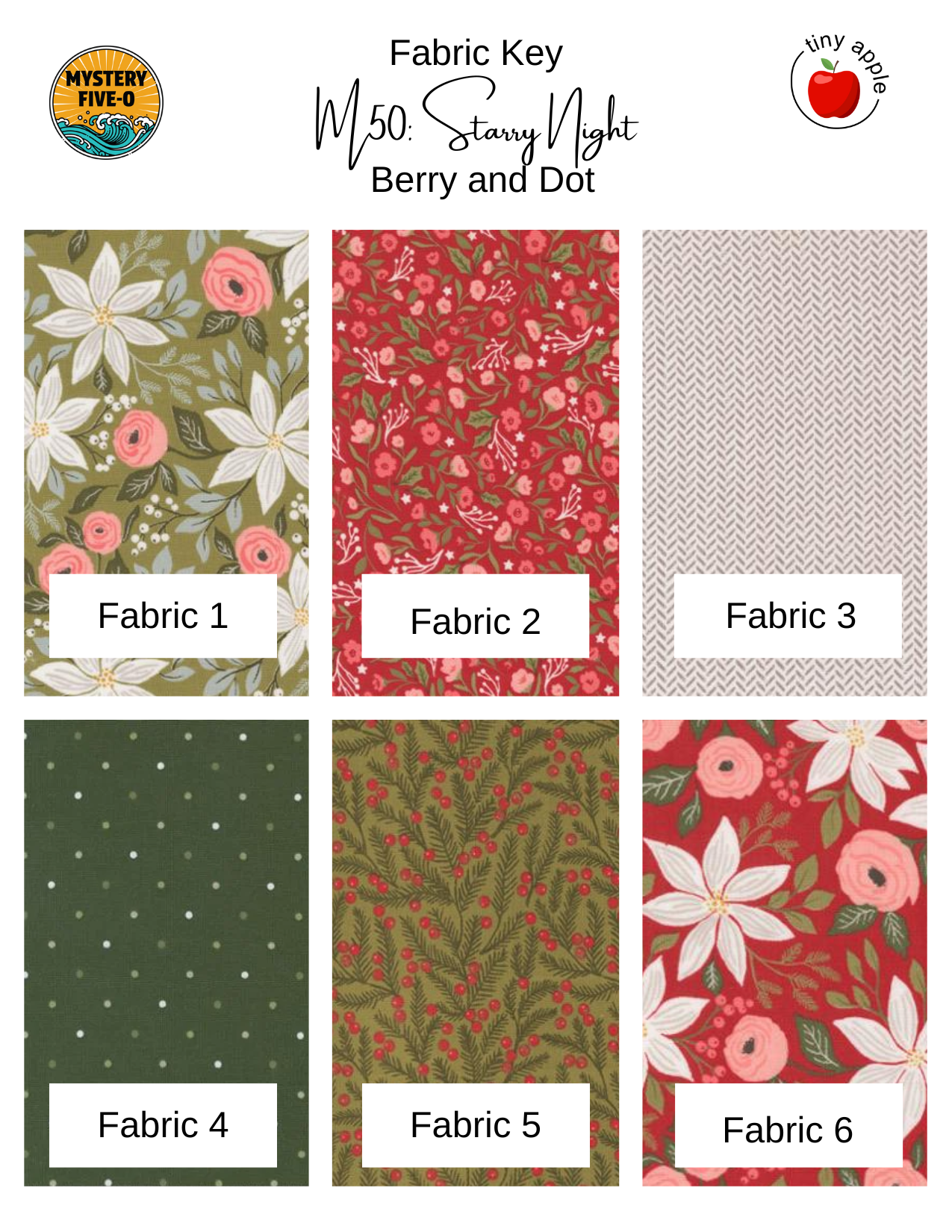 Fat Quarter Bundle (6) M50 | Berry and Dot