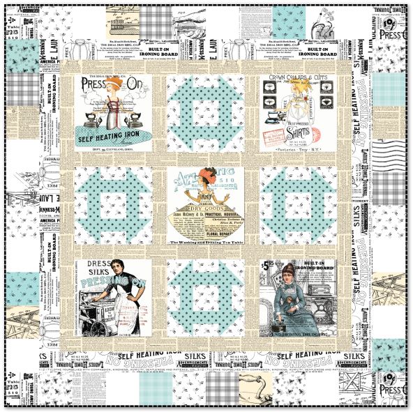 Kit:  Steam Patch Quilt in Press On (54 1/2" x 54 1/2")