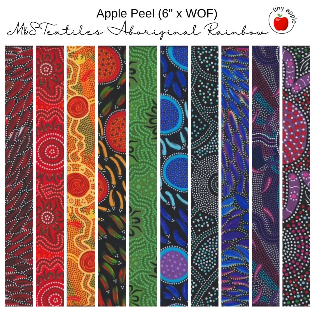 6" Apple Peels (10) - M&S Textiles Aboriginal Rainbow