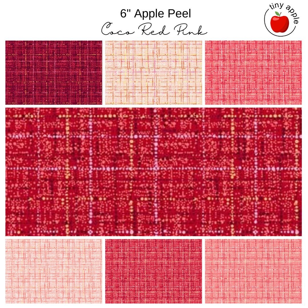 6" Apple Peels (8) - Coco Red Pink