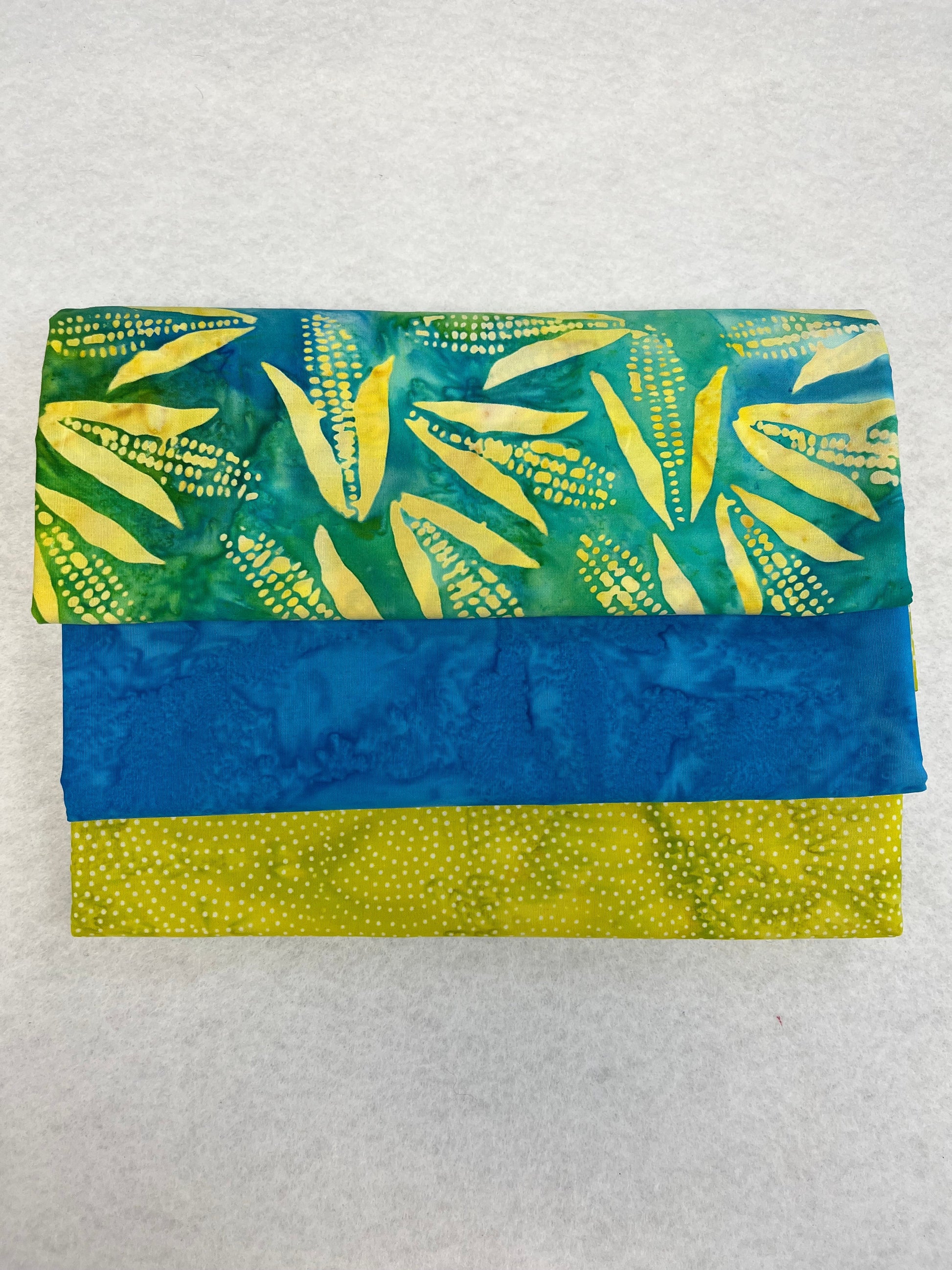 3 - 1 yard Bundle - Blue and Yellow Batiks