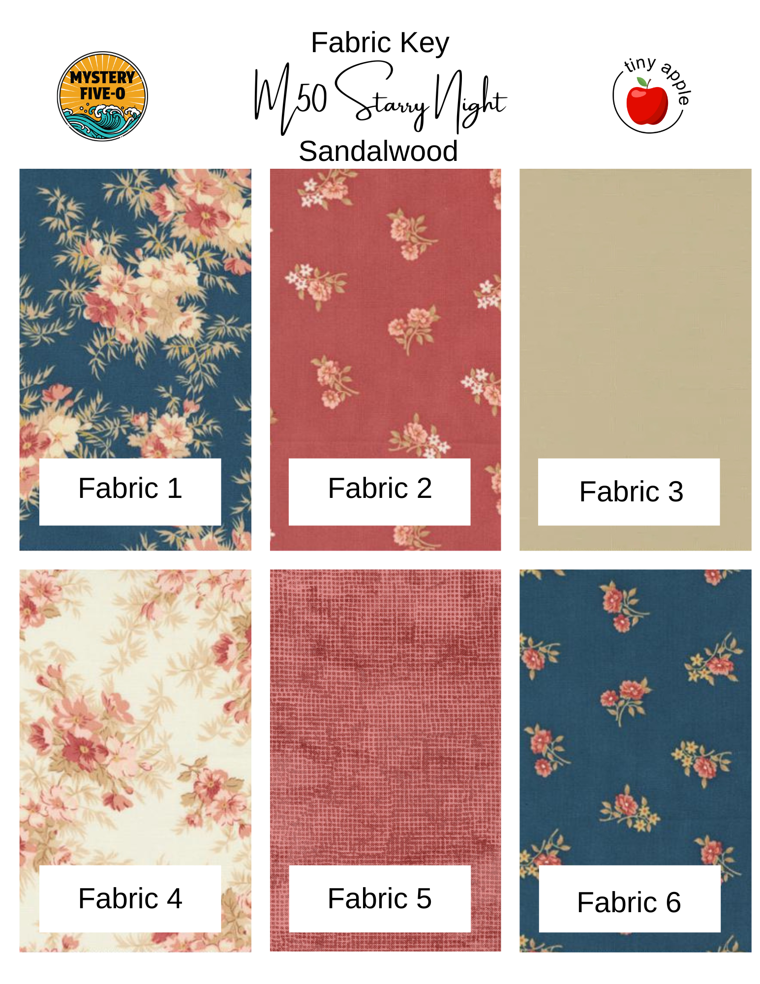 Fat Quarter Bundle (6) M50 | Sandalwood