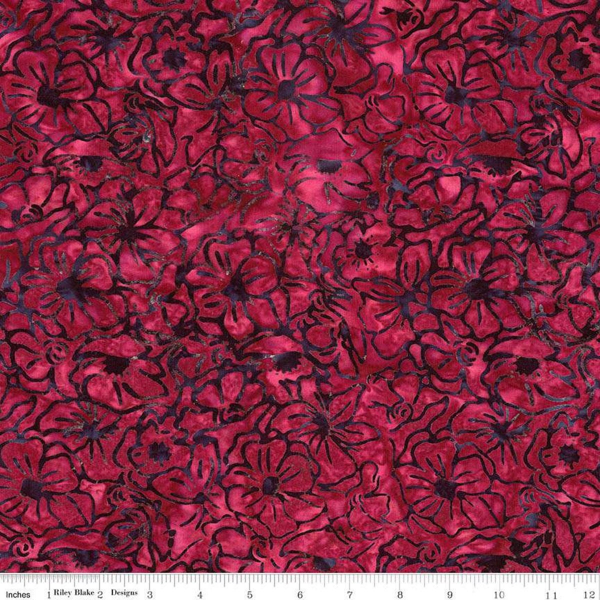 Expressions Batik Floral Reflections by Riley Blake - Cherry Chutney
