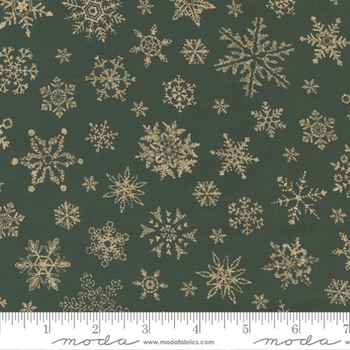 Merry Manor Metallic by Moda - Evergreen