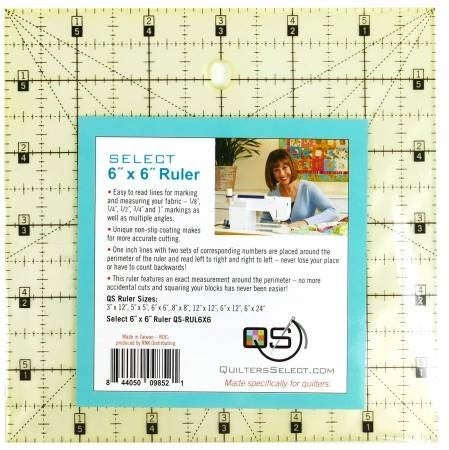 Quilters Select 6" x 6" Non Slip Ruler