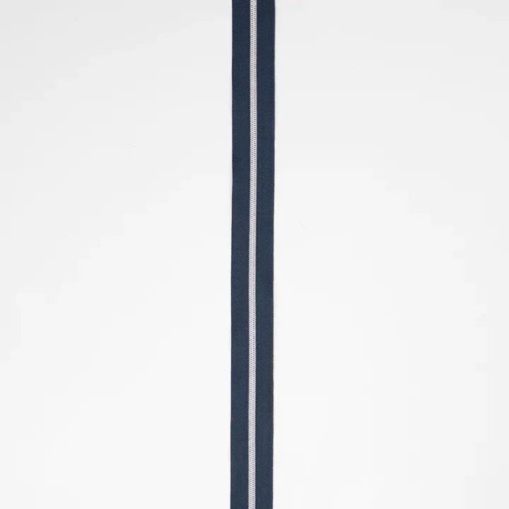 Navy Nylon Coil Zipper #3 - Nickel