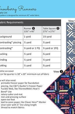Pattern: Snowberry Runners Foundation Paper Piecing