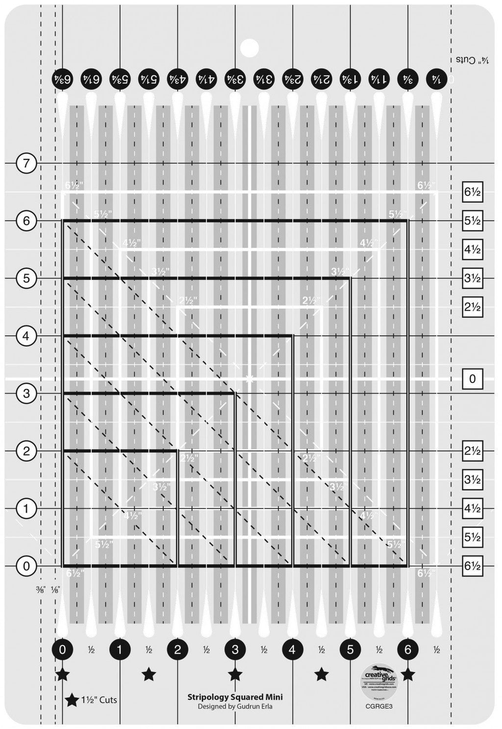 Creative Grids Stripology Squared Mini Ruler