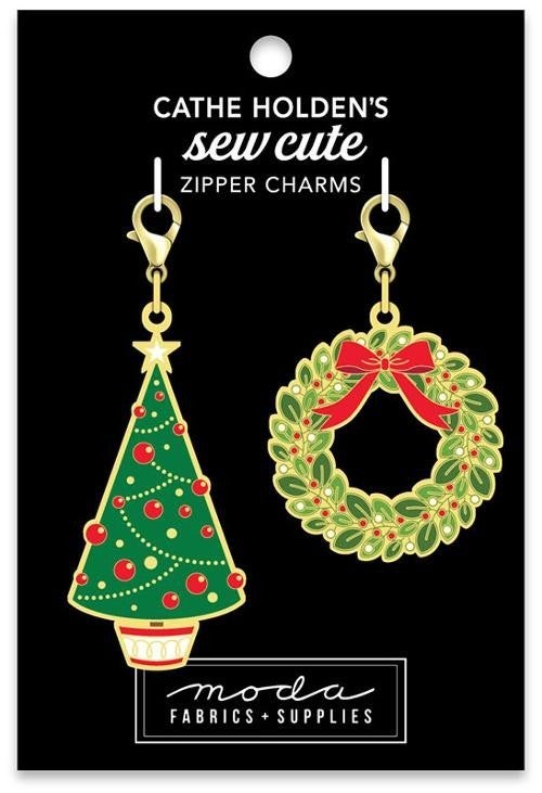 Tree and Wreath Zipper Pull