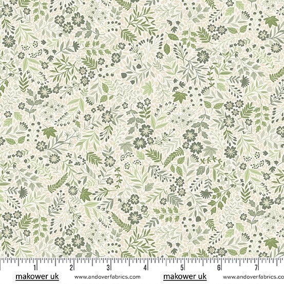 Foxwood by Makower UK - Dawn Wildflower Green