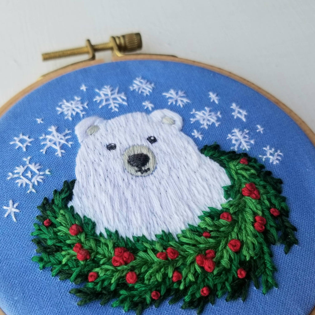 Holiday Bear Beginner Embroidery Kit