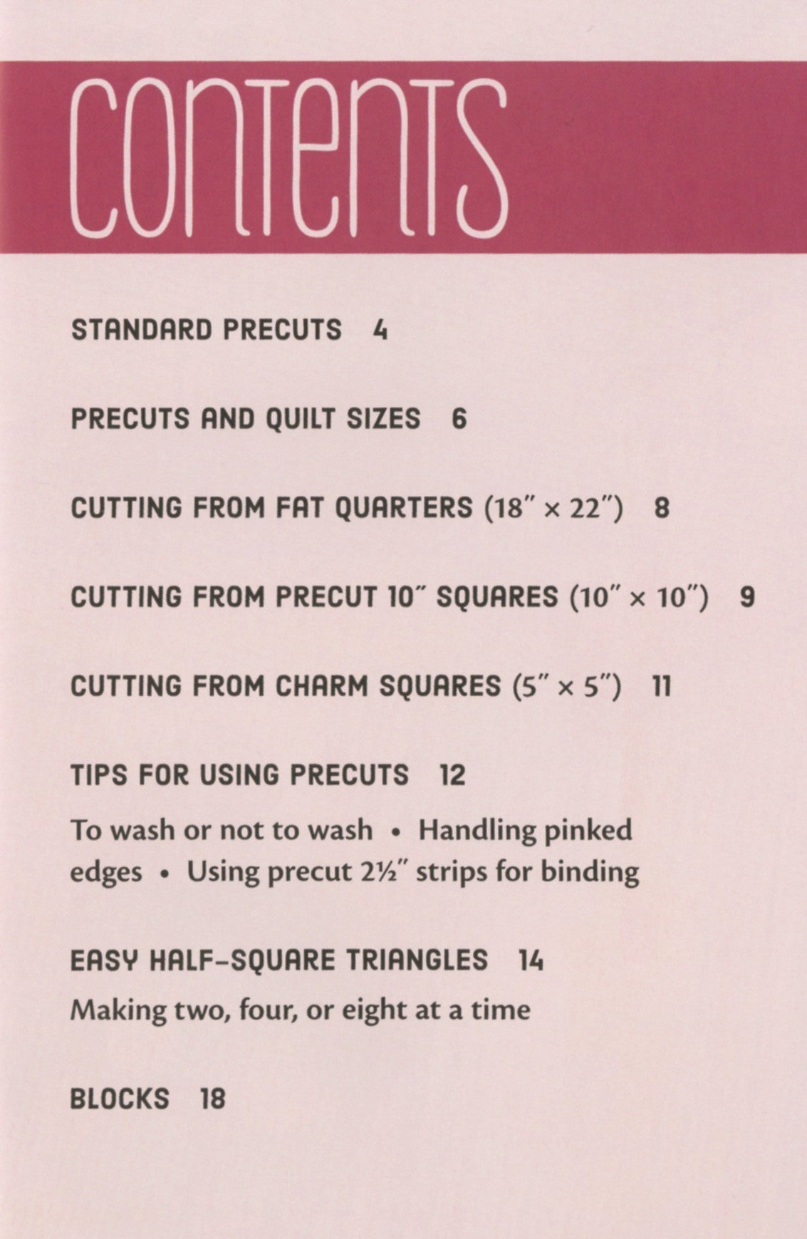 Quilting with Precuts Handy Pocket Guide