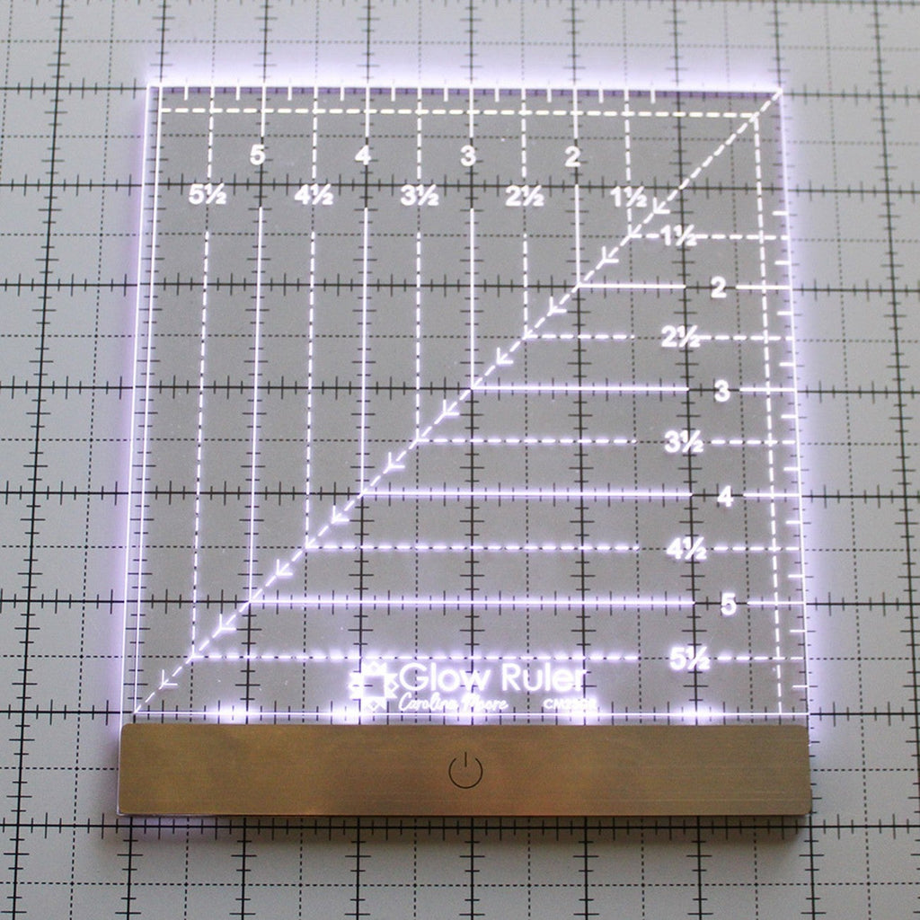 Glow Ruler by Carolina Moore 6" Square - For Righties