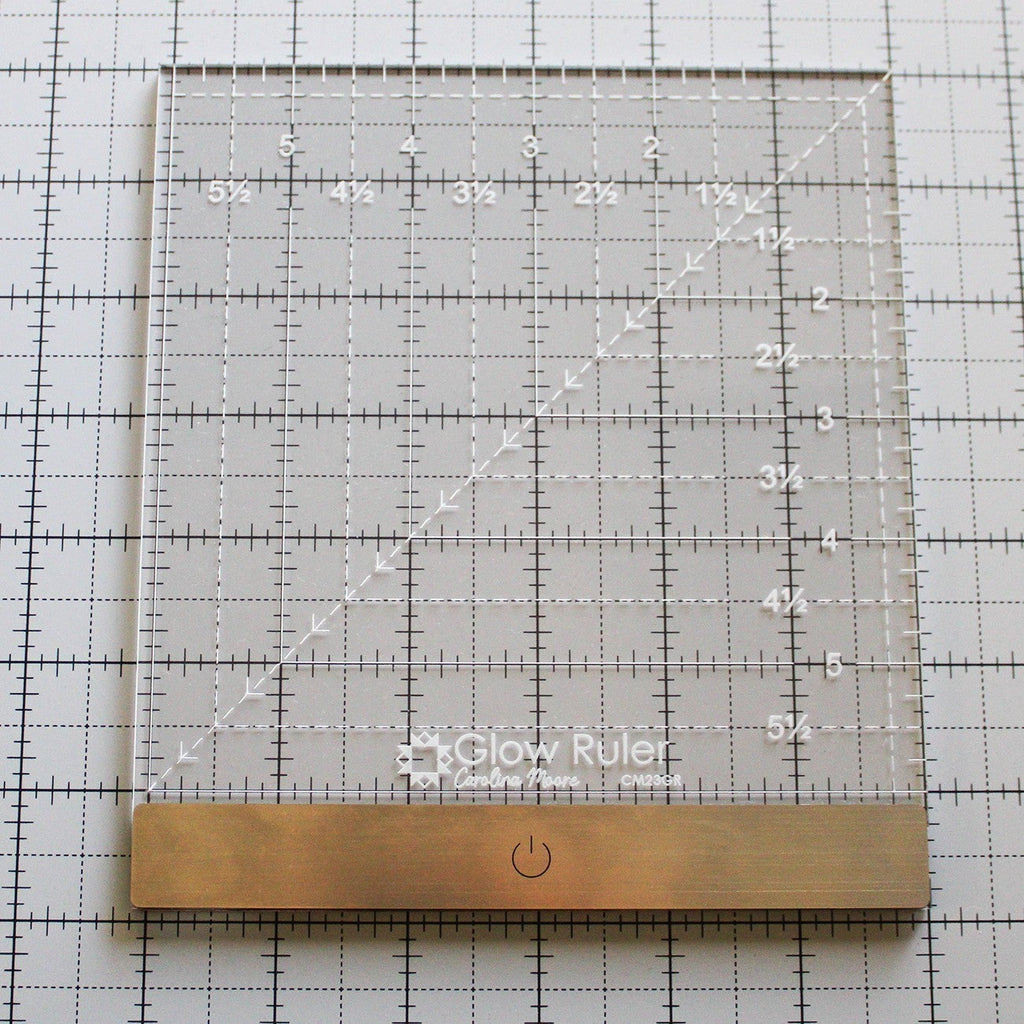 Glow Ruler by Carolina Moore 6" Square - For Righties