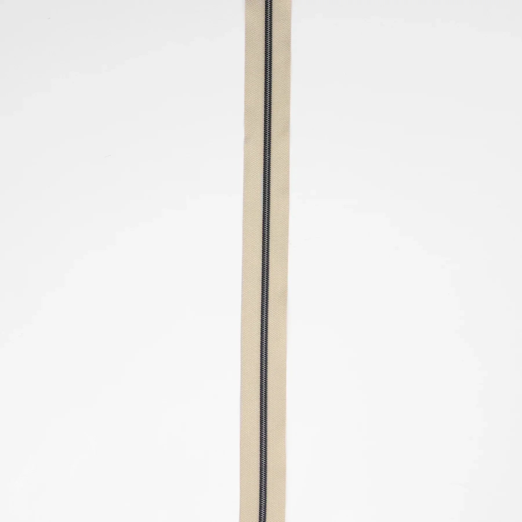 Beige Nylon Coil Zipper #3 - Gunmetal Finish