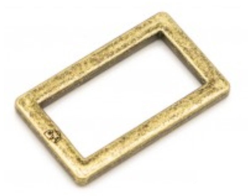 Hardware: Rectangle Ring 1" Slider (2) - Antique Brass Finish