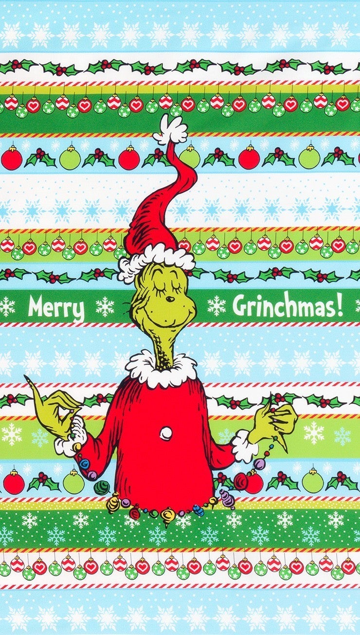 RK How the Grinch Stole Christmas -Grinch Stripe Panel