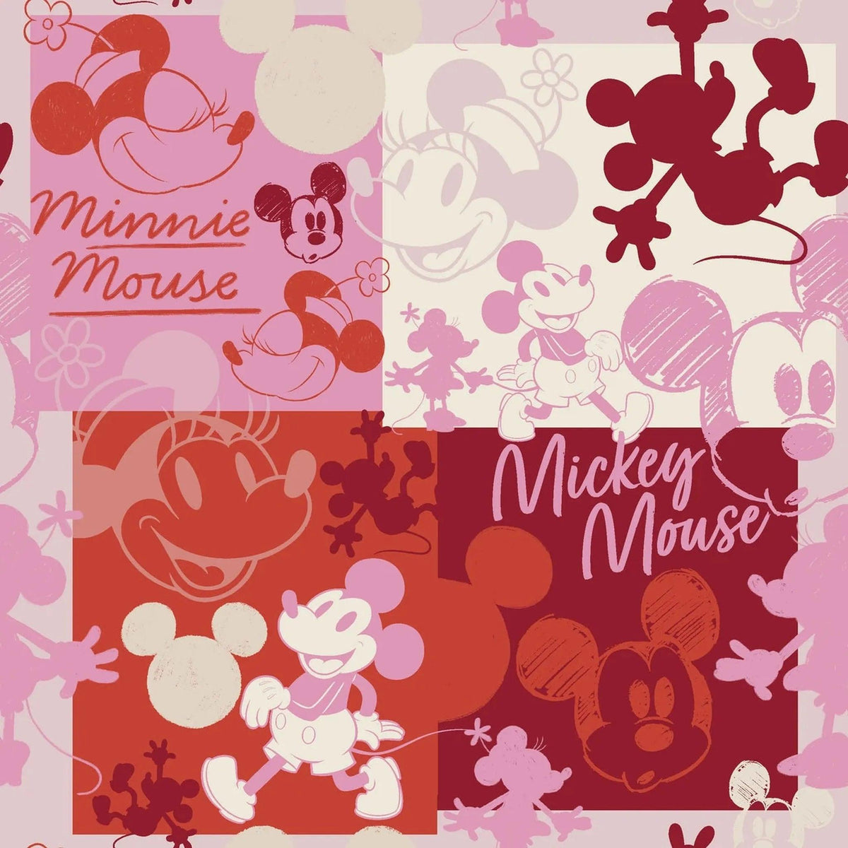 Licensed Prints - Mickey and Minnie - Pink