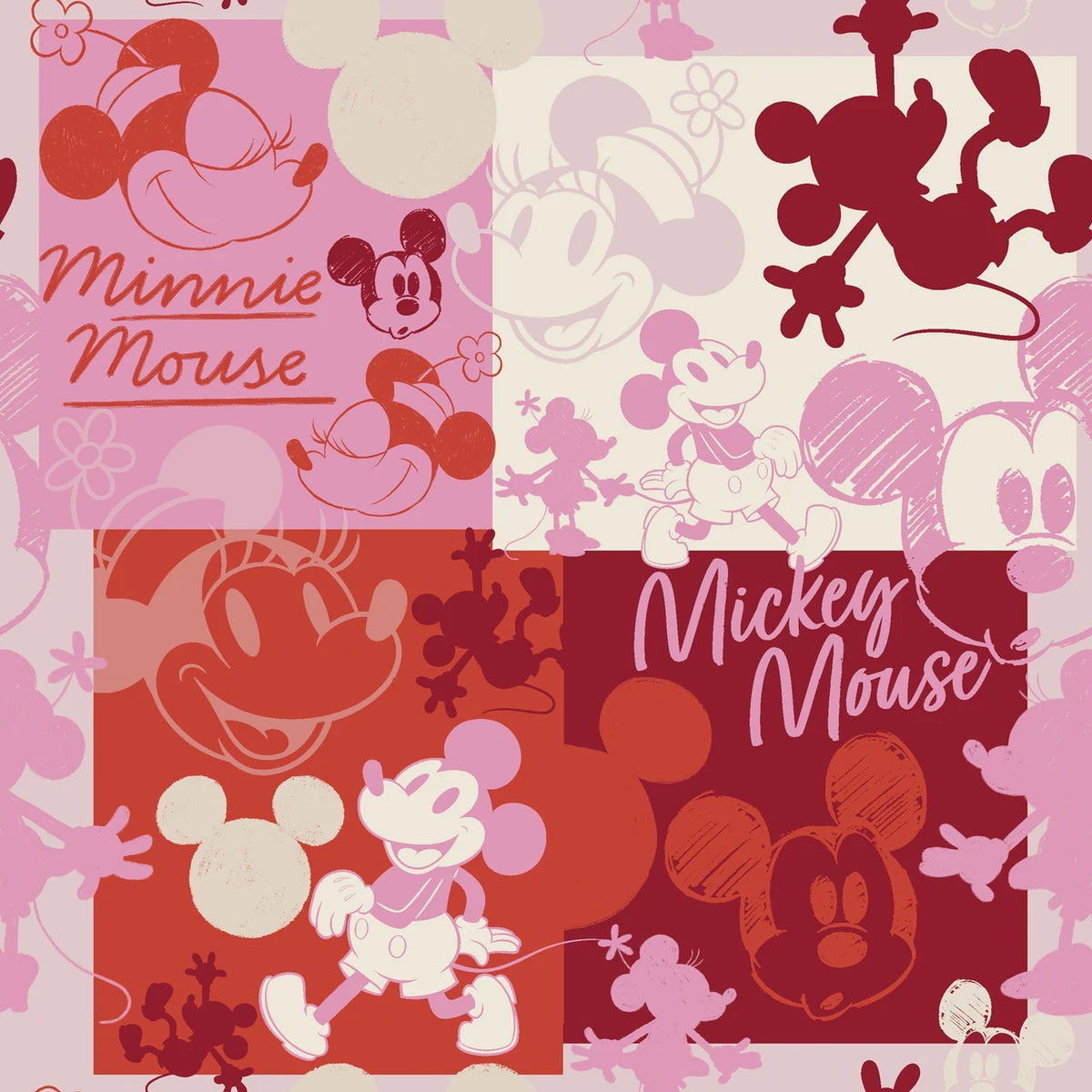 Licensed Prints - Mickey and Minnie - Pink