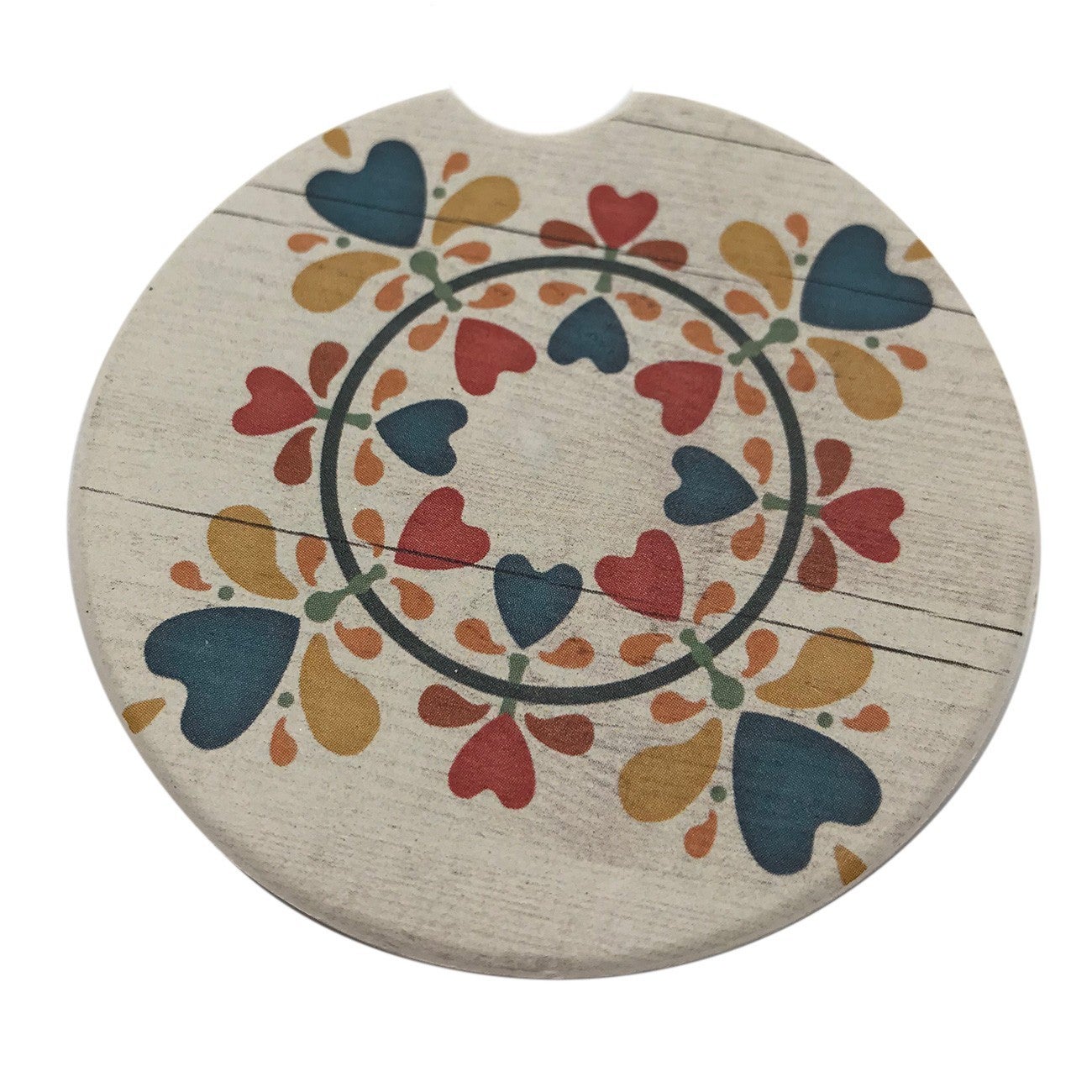 Folk Heart Car Coaster