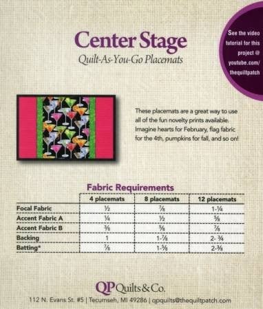 Pattern: Center Stage Quilt As You Go Placemats