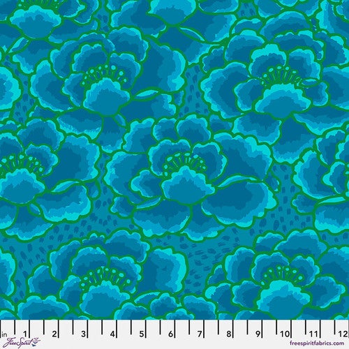 February_2023 by Kaffe Fassett - Tonal Floral - Turquoise